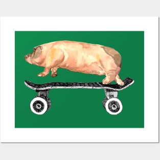 Tony Pig Loves to Skate! Posters and Art
